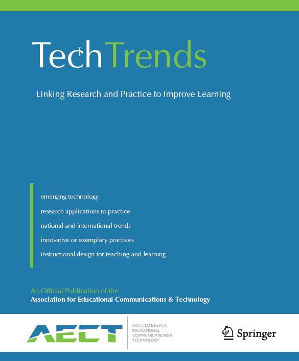 SpringerEdu's tweet photo. #issuealert new issue published of the journal TechTrends. Check it out here: https://t.co/z6WTZNXwZq #educationaltechnology https://t.co/Kf7VXtY8zW