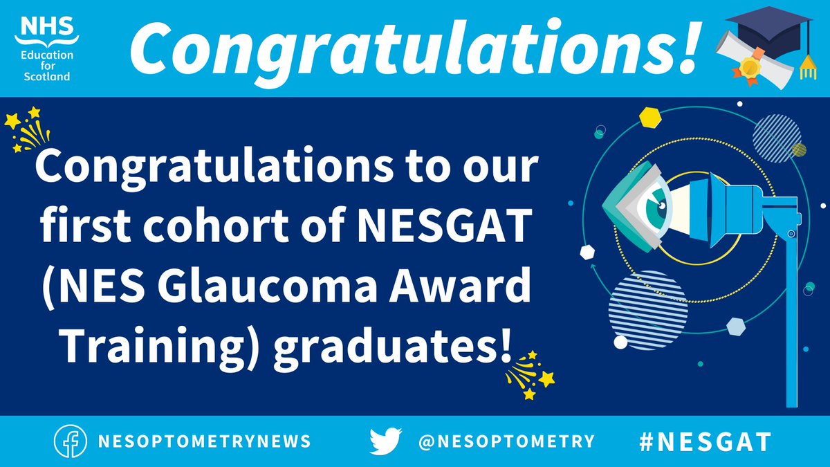 NESOptometry's tweet photo. After a year which has provided more challenges than usual, we are excited to have our graduation this evening for the 1st cohort of our NES Glaucoma Award Training (#NESGAT) students.
 #glaucoma #glaucomacare #communityeyecare #eyecare #optometry https://t.co/oo0JB4T6SW