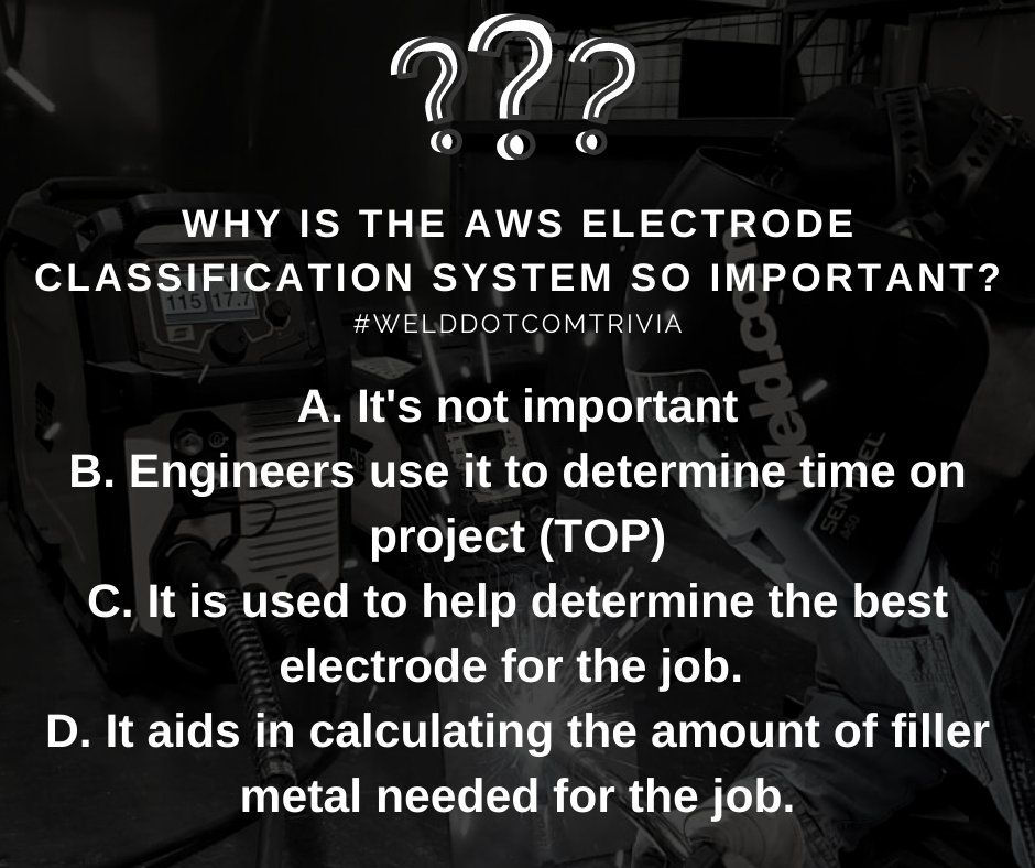 WeldDotCom's tweet photo. New slap packs are in progress! Comment below with your answer! We will post the correct answer and rationale on Saturday and select a few winners that we will send a slap pack!
#welddotcom #welddotcomtrivia #slappack #trivia #weldernation #welders #womenwelders #metalfab https://t.co/xVhKDbjWWT