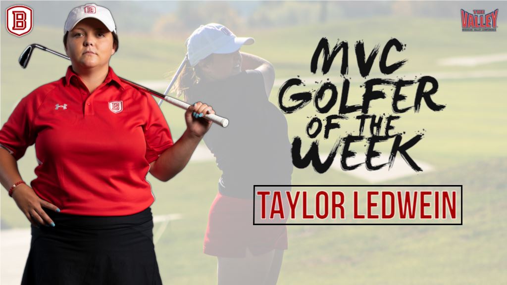 BradleyBraves's tweet photo. Taylor Ledwein is the MVC Golfer of the Week after earning the second medalist title of her career &amp; firing a career-best four-under 67 in the opening round of the Diane Daugherty Invitational. @BradleyWGolf

Details 📰⬇️
https://t.co/2Tcy1jbWgQ https://t.co/HSdOUgli1p