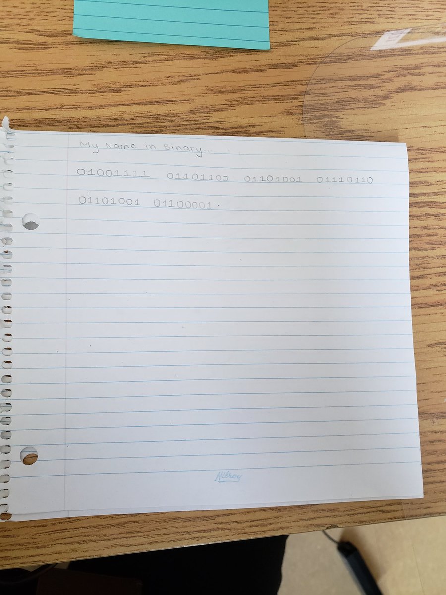 My student's name in binary code. #SkillsOntario