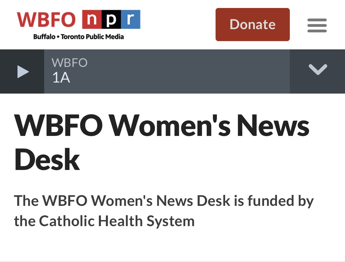 HaleyBurrowes's tweet photo. Is it #AprilFoolsDay or is @WBFO really running a women’s news desk sponsored by an anti-abortion health system? https://t.co/nj2jPg3wew