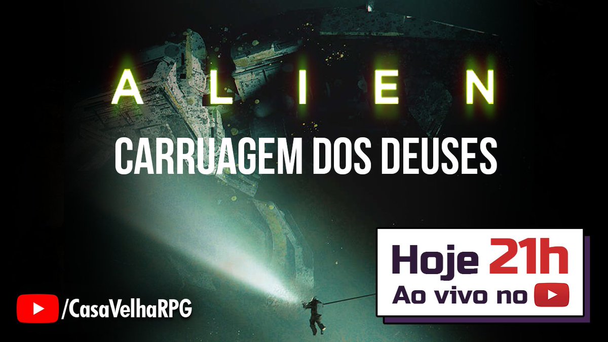 casavelharpg's tweet photo. 🎲 Carruagem dos Deuses (#AlienRPG) 🎲

O trabalho era rotineiro, e o pagamento, justo. Então a maldita companhia desviou seu curso para responder a um pedido de socorro de uma nave que desapareceu há quase 80 anos!

🕐 Hoje 21h 🕐
Horário de Brasília

Assista ao vivo! https://t.co/MIebFgFm9W