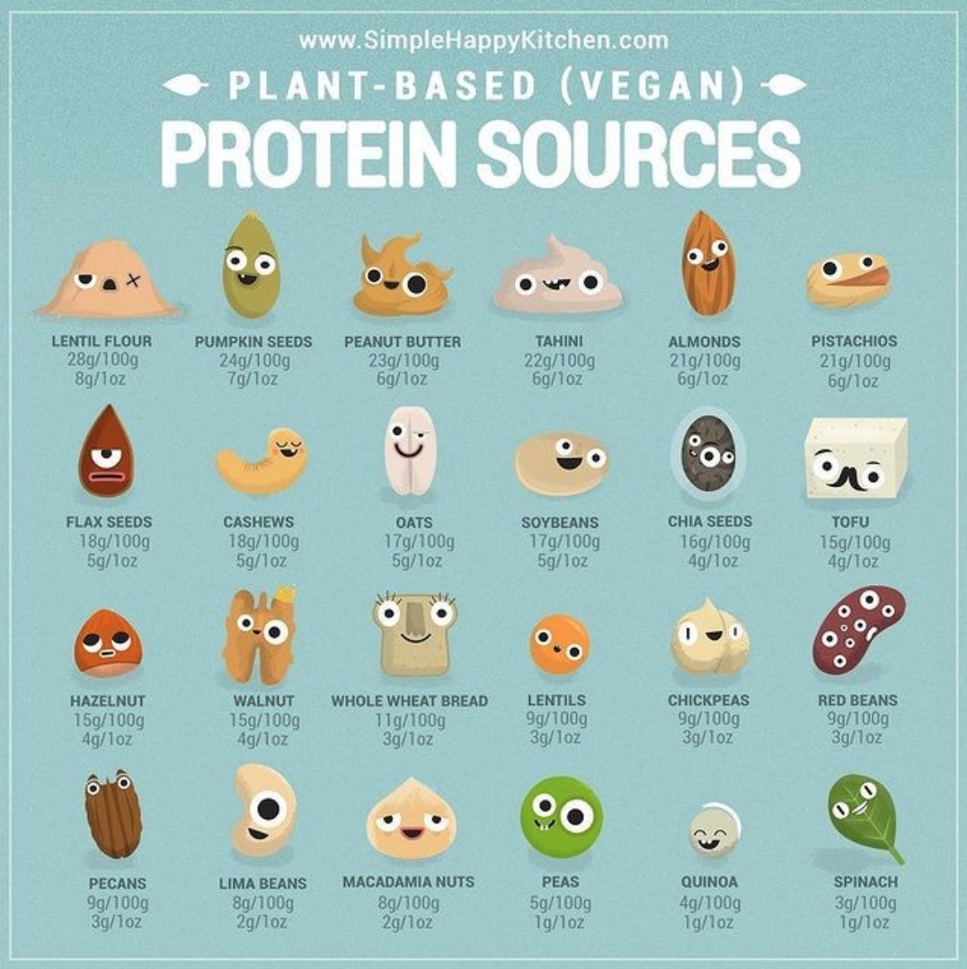 peta's tweet photo. There are so many ways to get enough protein while eating #vegan! 🥜💪 

Image by @simplehappykchn https://t.co/A7wCgBh2Ov