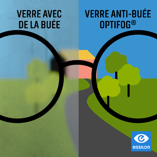 EssilorFrance's tweet photo. La buée vous gêne avec le masque ? Optez pour #Optifog® : des #verres aux propriétés #AntiBuée qui vous offrent une clarté et un confort visuel tout au long de la journée ! Pour en savoir plus : https://t.co/UxRivyGvMB https://t.co/kIcuOYSXLy