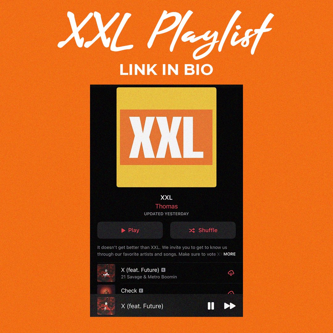 XXL presents our playlist that lets you Xpress all types of moods! Give it a listen, and comment songs you would add to your XXL playlist! (Hint: take a look at the beginning of each letter through the playlist 👀👀) XXL, even through the small details! Link in bio!
