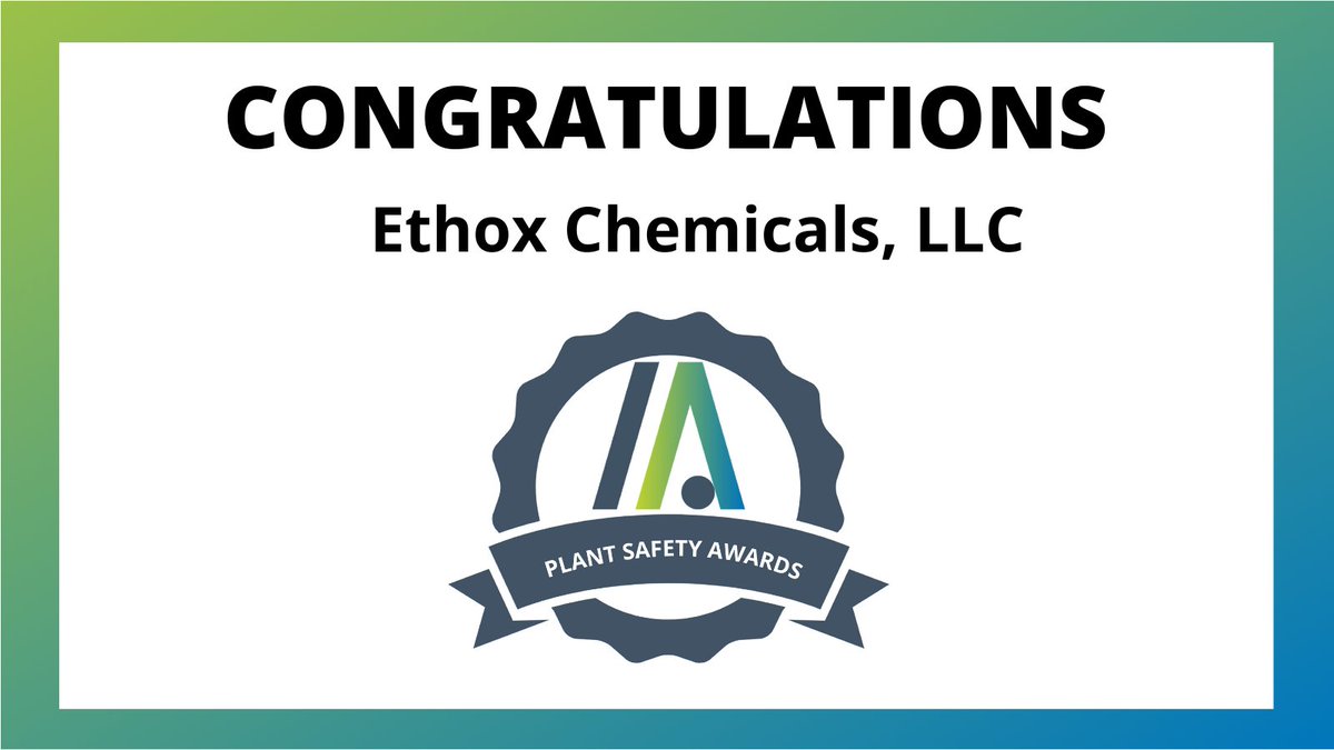 SCManufacturers's tweet photo. Congratulations to @ethox_chem for achieving exceptional safety in the workplace in 2020. Keep up the great work! https://t.co/G2R7dxslig
