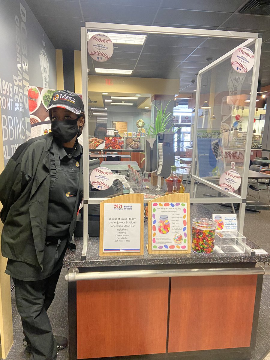 MetzatGannon's tweet photo. Today is Opening Day of Baseball! Come celebrate with us at Bravo in the Cafe with our Concession Stand Bar! We have hot dogs, nachos, funnel cakes, and soft pretzel bites. This lunch is a grand slam so you do not want to miss it!
#playball⚾️ https://t.co/5oVKSU7NWr