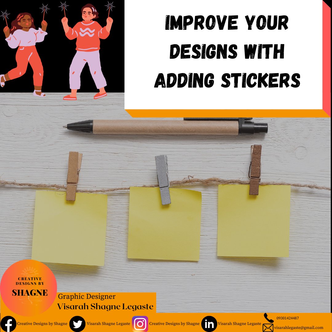 LegasteShagne's tweet photo. You haven't found in the "photos" the photo you want to attach to your design or presentation? Stickers offered by canva App will  give you beautiful pictures to represent your Design.

Contact me: visarahlegaste@gmail.com

#graphicdesigner #stickers #canva #attach #suitable https://t.co/yiHKnT7OTS