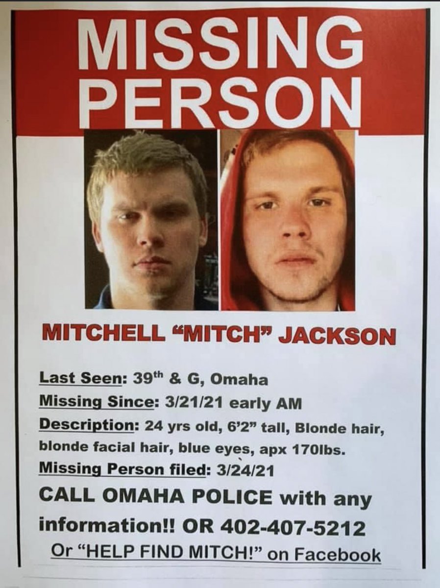 A concerned family is looking for their loved one. Ariel Westcott asked us to share this flyer. Have you seen Mitch?