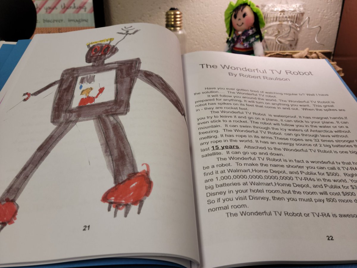 mfoster1704's tweet photo. Woohoo!! My ss culminated our study of robotics by writing a class book. Each s designed and wrote about their specially created robot. They are now published authors! @CVESwarriors @alabamagifted https://t.co/YKcPB9zeub