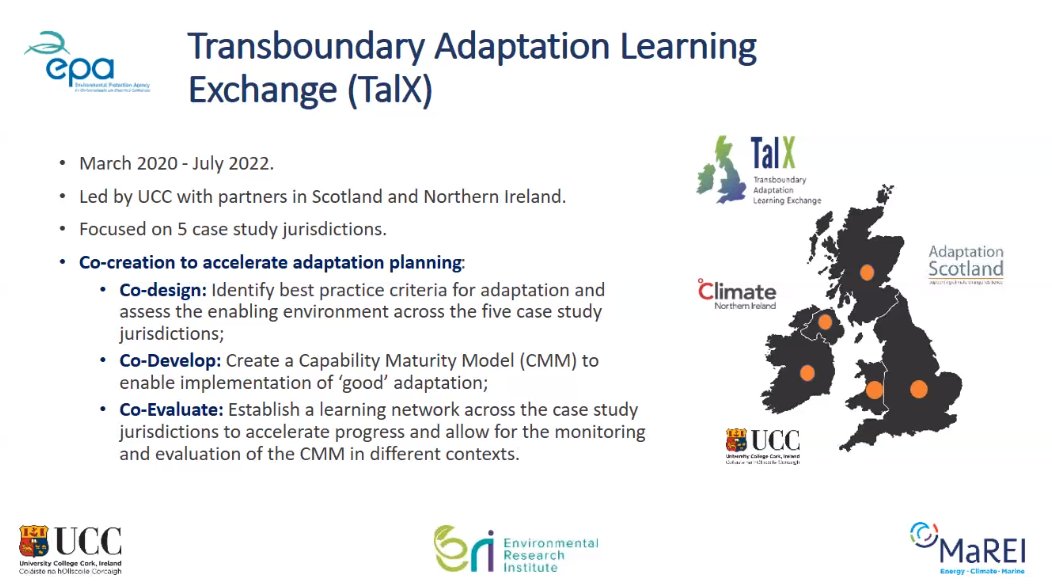 ClimateIreland's tweet photo. If you're participating in the @eriucc project 'showcase' event this afternoon and want to find out more about these two projects get in touch &amp; give @TalX2020 @ClimateNI @AdaptationScot a follow👈 https://t.co/WAxdIYmD9I