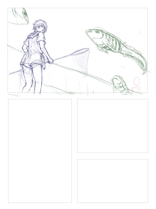 半分も描けてない(・_・`) 