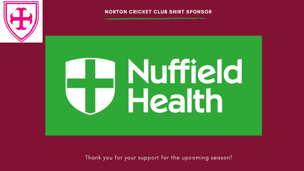 We are pleased to announce <a href="/NuffieldHealth/">Nuffield Health</a> as our shirt sponsor for the 2021 season. Thank you for your support! #thankyou #nuffieldhealth #nortoncricket