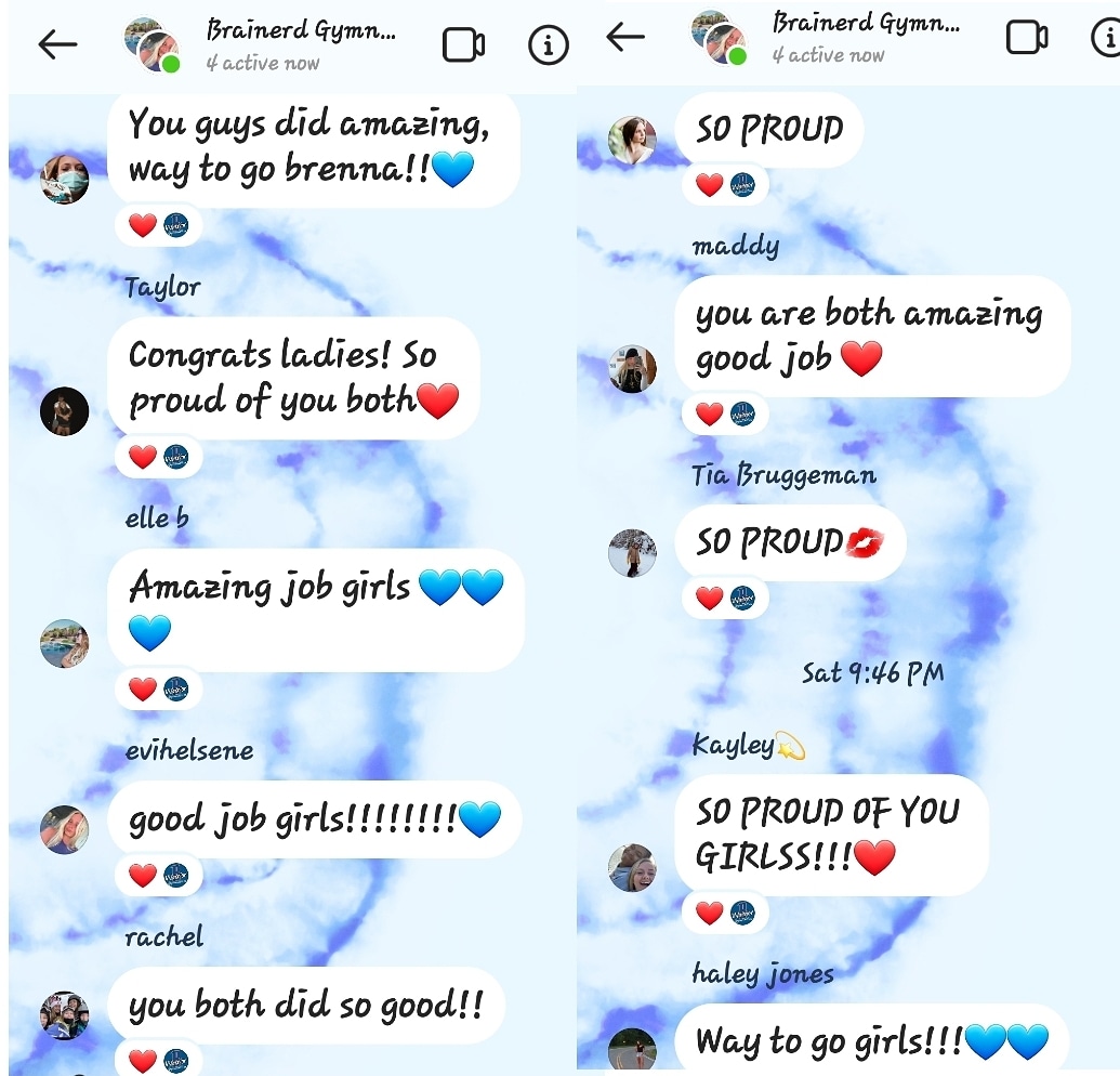 BrainerdGymnas1's tweet photo. THIS 🙌💙 

This is what sports should be about. 

When your team can't be in the stands cheering you on, they watch you on "TV" and cheer through the team chat 👊

Sisterhood at its finest 💕 https://t.co/7Sl7zYuM1O
