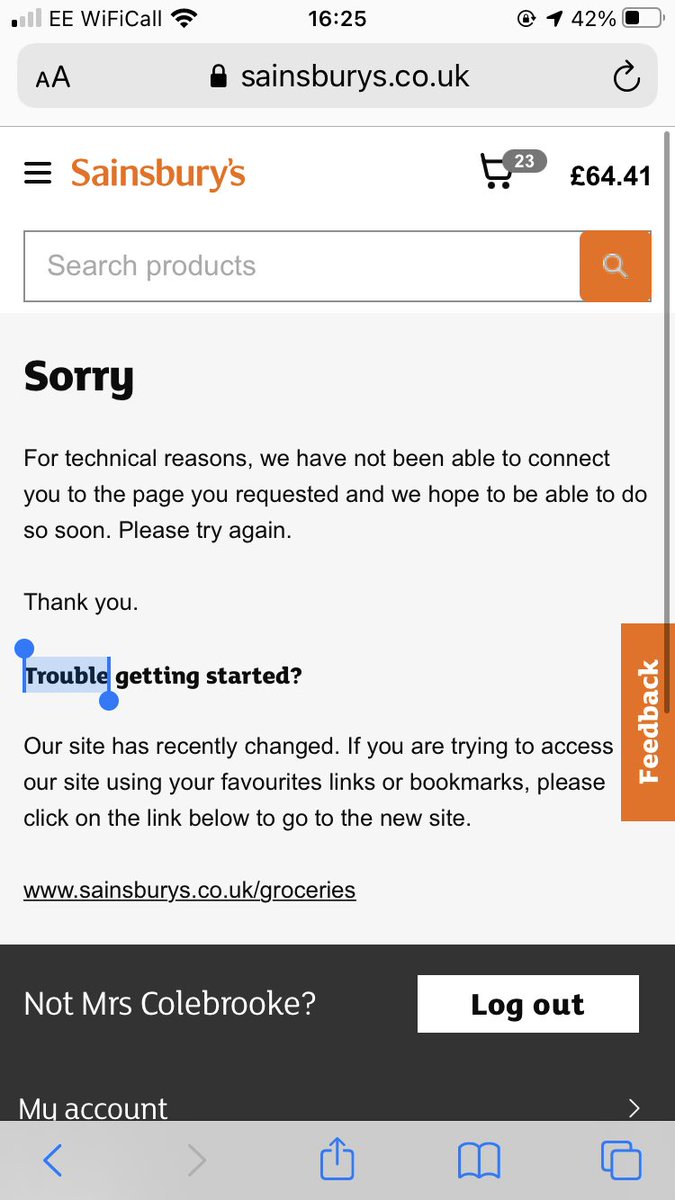 AdeleColebrooke's tweet photo. @sainsburys is your checkout having problems - get this page after MasterCard verification completes ok https://t.co/RqKxUElNDw