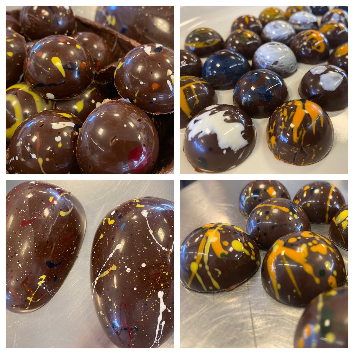 Excellent chocolates today from all of my Broadstairs Catering pastry students, especially as it was their first introduction into the world of tempering. 👍🏼 <a href="/BroadstairsCol/">EKC Broadstairs College</a>