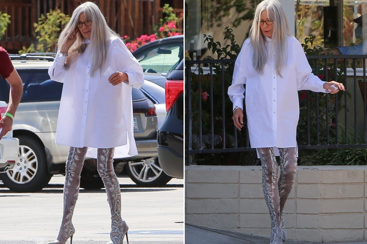 PageSix's tweet photo. Diane Keaton, 75, turns heads in thigh-high snakeskin boots https://t.co/cbnXwqoAxu https://t.co/WIpGFURCWD