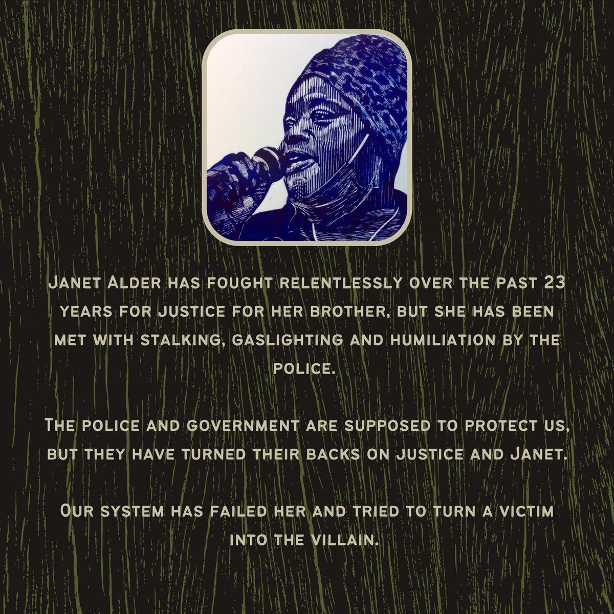 #justiceforchristopheralder #standbyjanetalder #NoJusticeNoPeace