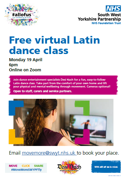 📢 Staff, carers and service partners

🕺💃 Have you ever tapped your toes along to <a href="/bbcstrictly/">BBC Strictly ✨</a> and wished you could have a go?

😀 Well try it for free from the comfort of your own home! Book your place now on our fun, easy-to-follow Latin dance class 👇
