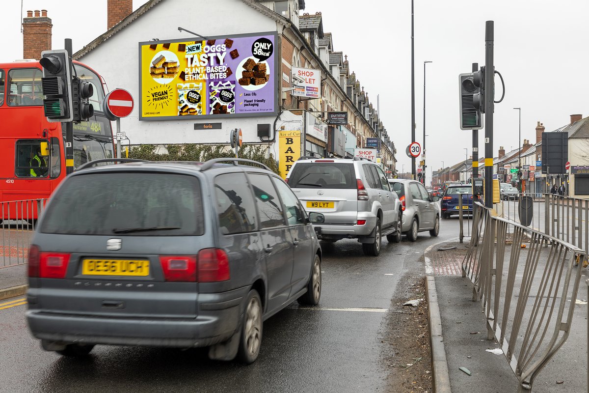 WildstoneUK's tweet photo. Our version of an Easter OGG Hunt? Spotting colourful and eye-catching OGGS adverts on billboards across the UK. If you’re looking for plant-based alternatives for baking, cooking &amp; snacking this Easter weekend, look no further. #OOH #DOOH #outdoormedia https://t.co/mJzsARNnqe