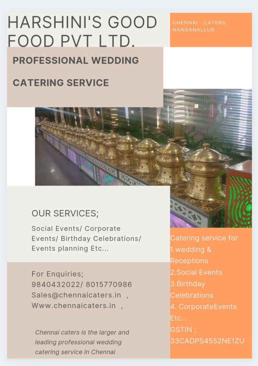 caters_chennai's tweet photo. #Chennai #Caters #9840432022 / 8015770986, 
#the #larger and #leading #professional #wedding #catering #service in India ...
Sales@chennaicaters.in  ,
https://t.co/4xW0SnyPGa  ,
Now we are in  #HYDERABAD #BANGALORE  and #MUMBAI ,
#Food #cuisines #Desserts #service #theme #wedding https://t.co/FeYst1QzNd