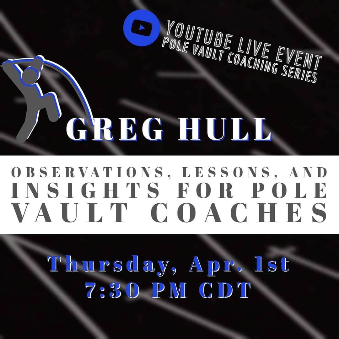 You won't want to miss Hall of Fame Coach Hull's presentation tonight. 
youtube.com/channel/UCFgcR…
#polevaultcoachingseries #polevault