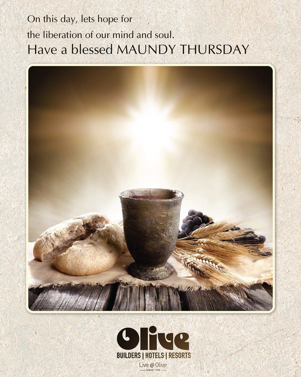 MktgOlive's tweet photo. Have a Blessed maundy Thursday...
.
.
.
.
.
#olivebuildersanddevelopers #since1983 #maundythursday #blessed #buildersinkerala #kochi #metrocity #instagram https://t.co/31Ws7aBXUD