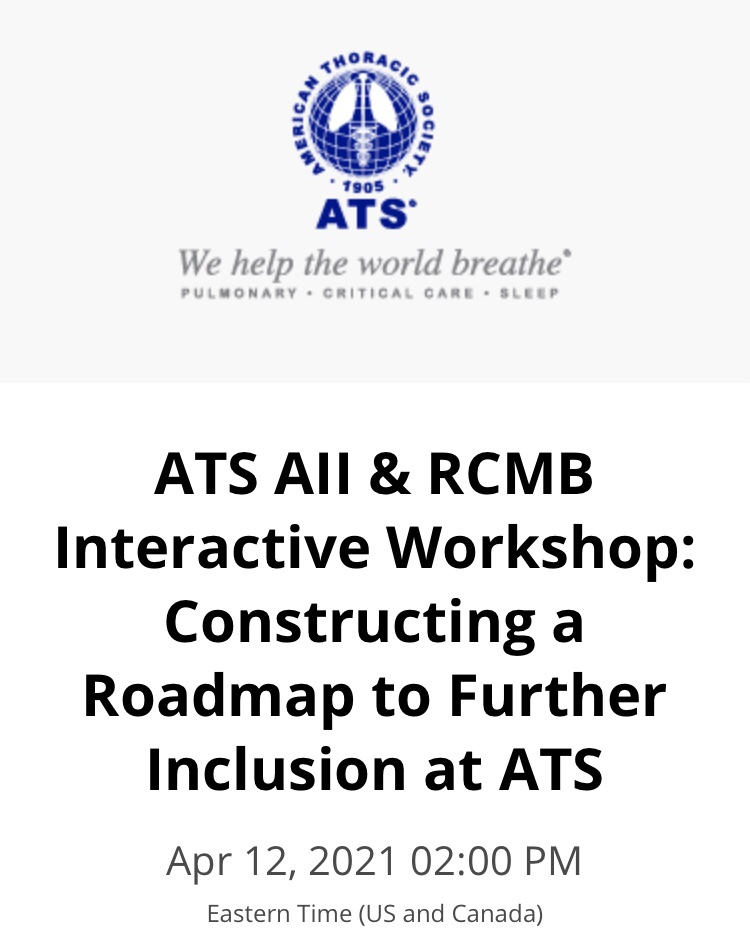 Tune in for a workshop webinar brought by @ATS_AII and @ATS_RCMB on supporting the pipeline of #WomenInMedicine and underrepresented #physicians #scientists with @annesperling1 @julieclng @RScheraga APRIL 12, 2 pm ET ▶️thoracic.zoom.us/meeting/regist…