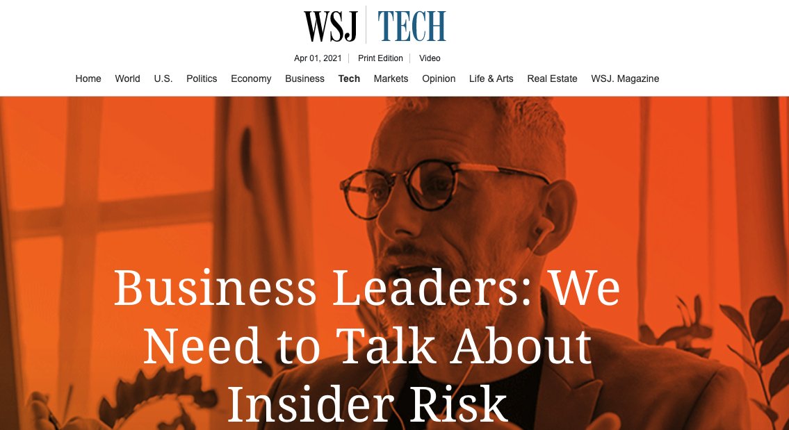 LindsayMKit's tweet photo. Check out the final article in @code42's @WSJ series "The Rise of Insider Risk." Learn how every stakeholder at the leadership table benefits from #InsiderRisk Management - including the CIO, CHRO and General Counsel. https://t.co/6AwqzX0j3E https://t.co/9fwl2yhaDP