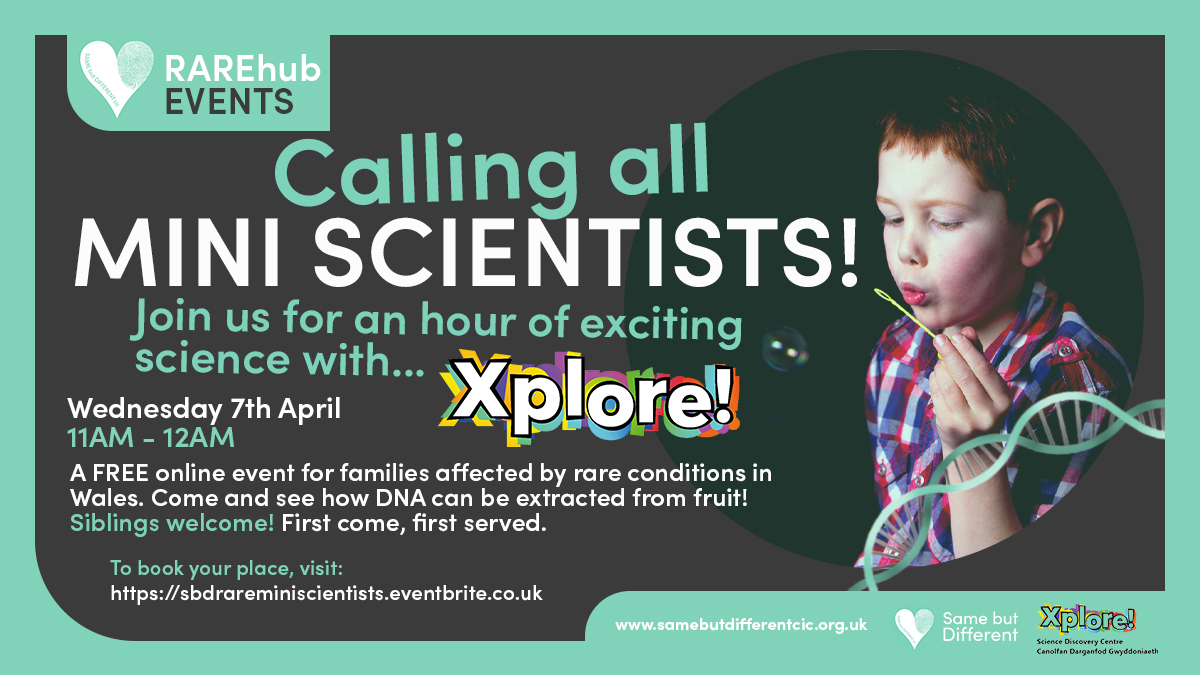 SBDRareProject's tweet image. Happy Easter! Don't forget our free online event for families affected by #RareDiseases - 7th April at 11am. Exciting science with @explorescienceuk to see DNA being extracted from fruit! Siblings and grownups welcome. Register: sbdrareminiscientists.eventbrite.co.uk
 #Easterfun #miniscientists