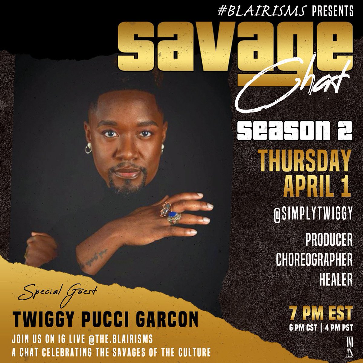 SimplyTwiggy's tweet photo. Can’t wait for this today’s #SavageChatSeries with @TheBlairisms! Check us out live here on IG today at 7pm ET/4pm PT! #Blairisms #OutfittingTheResistance https://t.co/HHiUqFVA5b