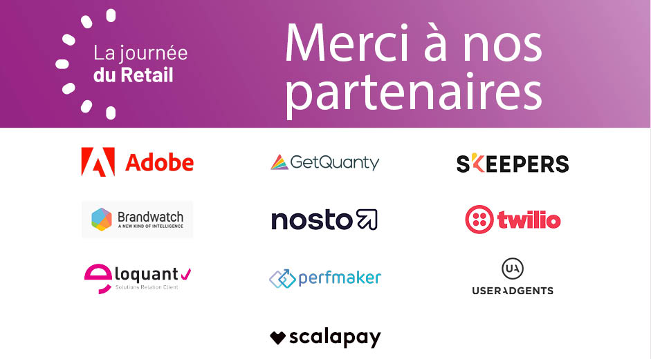 NetMedia_Group's tweet photo. 👏 Merci à tous nos partenaires ! C'est vous qui avez fait de la Journée du #Retail, organisée par @Ecommercemag_fr, un succès !

@AdobeFrance @BrandwatchFR @EloquantNews @GetQuanty @inwink_fr @Nosto_FR @perfmaker @ScalapayEU @SkeepersI @twilio @useradgents

#Ecommerce #Retail https://t.co/LFp7RNWtTJ