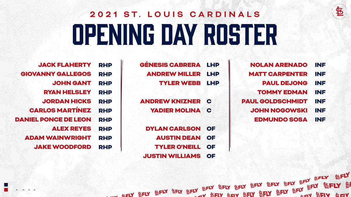 St. Louis Cardinals on X: Our roster to start the season👇 #STLFLY