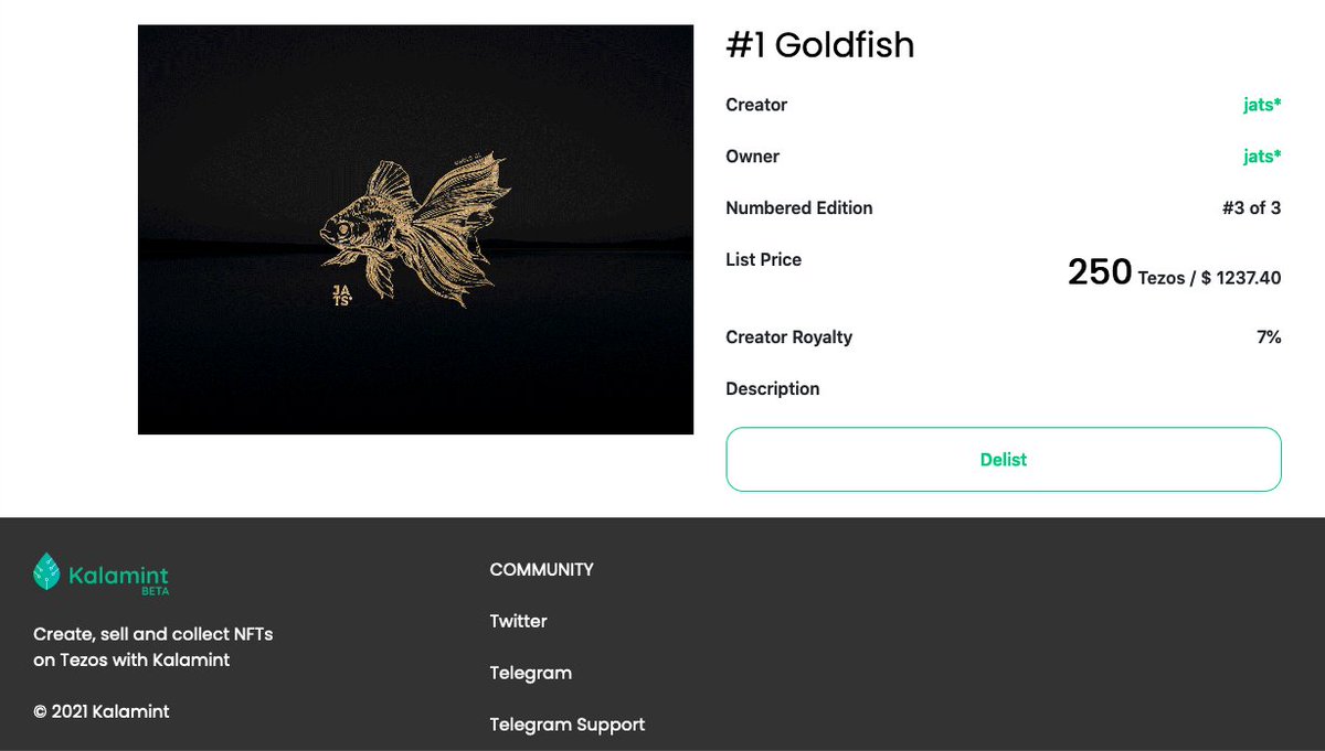 JATSNFT's tweet photo. Fun fact about the Goldfish :

Their 9 seconds memory is a myth. It could be up to 3 months 😉

https://t.co/XJVQDeaWEJ
https://t.co/vuu85xKDmc

#nftcollector #cryptoartist #vintage #goldfish 

Start your collection  by visiting @kalamint_io ! https://t.co/EMGAR5JkhS