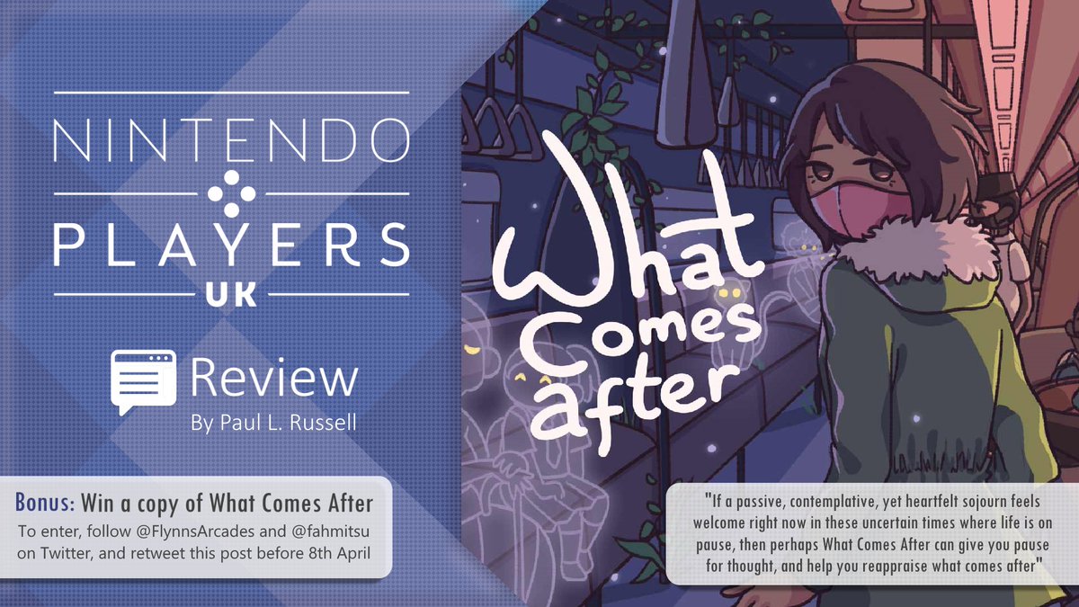NintendoPlayUK's tweet photo. 🗒️NPUK Review: #WhatComesAfter + Bonus #Giveaway

@Folkloner shares his thoughts on life-affirming side-scrolling narrative short story #WhatComesAfter  

https://t.co/JFlktwnmID

Bonus: Win a copy of the game by following @FlynnsArcades &amp; @fahmitsu, and RT this post before 08/04 https://t.co/CarjQamVUM