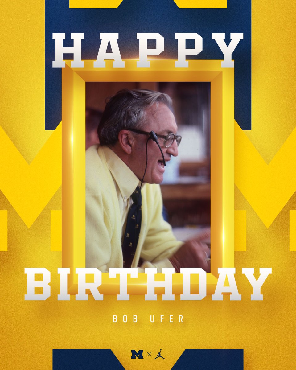 UMichFootball's tweet photo. We honor and celebrate the memory of two MEECHIGAN greats on their birthday: Bo Schembechler and Bob Ufer!

#GoBlue 〽 https://t.co/U3NhFf50Ra
