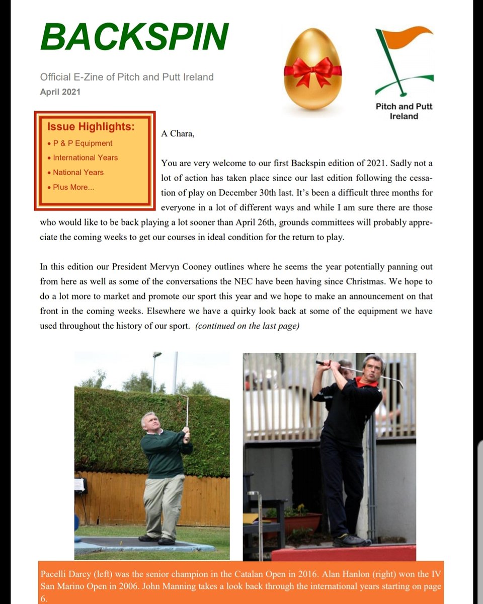 The first Backspin online magazine of 2021 is now available on our website. Click the following link:

irishpitchandputt.ie/news/2021-back…

<a href="/jayojourno/">Jason O'Connor</a> <a href="/johnmanning2010/">John Manning</a>
#pitchandputtireland