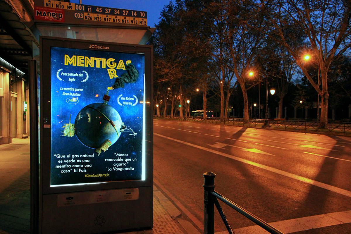 The fossil gas industry aims to fool the public with green promises &amp; shiny campaigns, but today, the joke was on them 🔥

Activists all over Europe, took the fight to the gas industry’s own billboards.

Spread the word: #CleanGasIsADirtyLie 📢
gastivists.org/adhack/