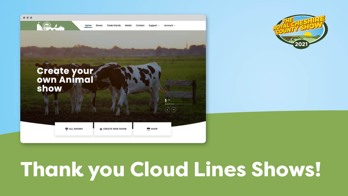 CheshireShow's tweet photo. Thank you to @CloudLinesShows for all their help during our Virtual Show last summer!

They were wonderfully helpful throughout the whole process, enabling us to put on competitions and see fantastic livestock entries even during the pandemic.

#ThrowbackThursday #TBT https://t.co/GoQNzhCNWn