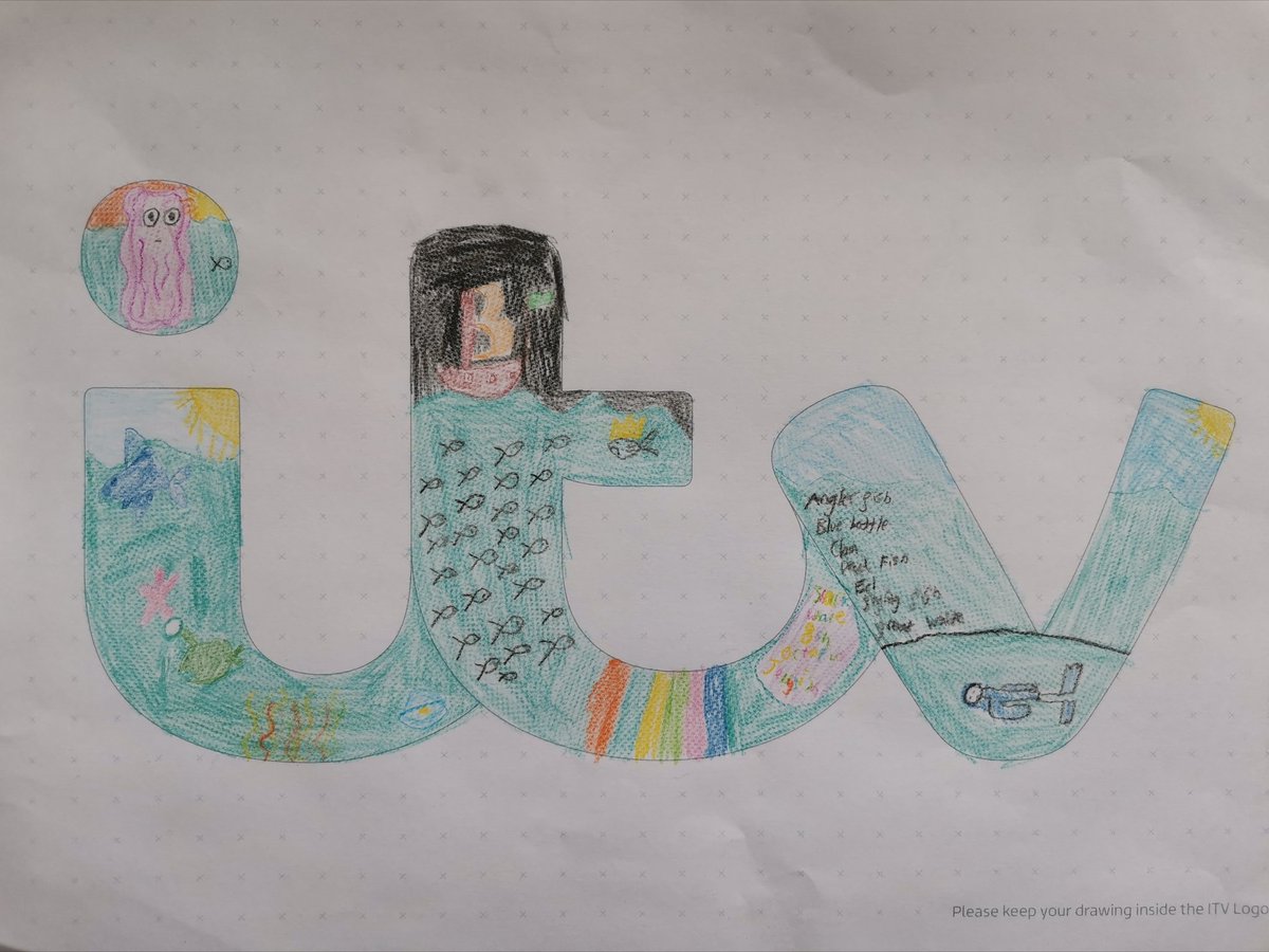 Happylisa311's tweet image. A sea themed design by Max aged 9 ❤️🌊 #itvkidscreate