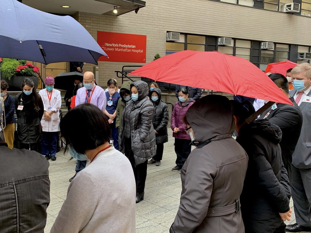 Powerful moment of silence at the <a href="/nyphospital/">NewYork-Presbyterian</a> Lower Manhattan Hospital in support of our Asian colleagues, family &amp; community. We should have zero tolerance for hate crimes. #StopAsianHate
