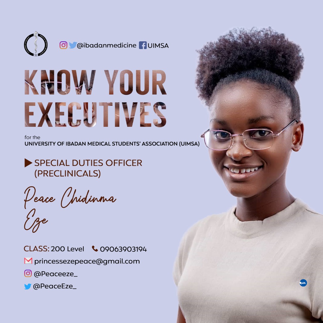 ibadanmedicine's tweet photo. Meet our new Special Duties Officer (preclinicals)
#knowyourexecutives https://t.co/Un8F8v8WHf