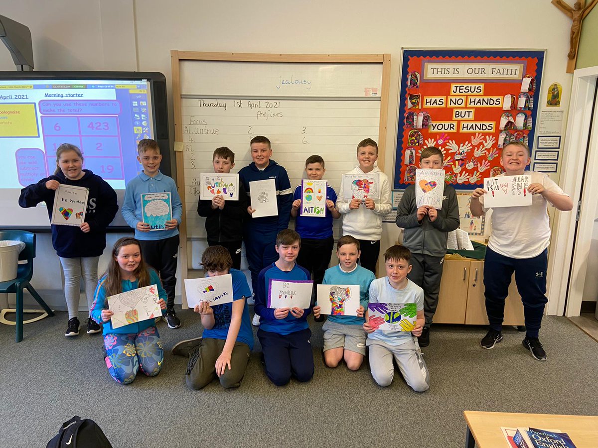 ASP180's tweet image. P7C worked hard to create these bright, eye-catching posters as part of #AutismAwarenessWeek2021