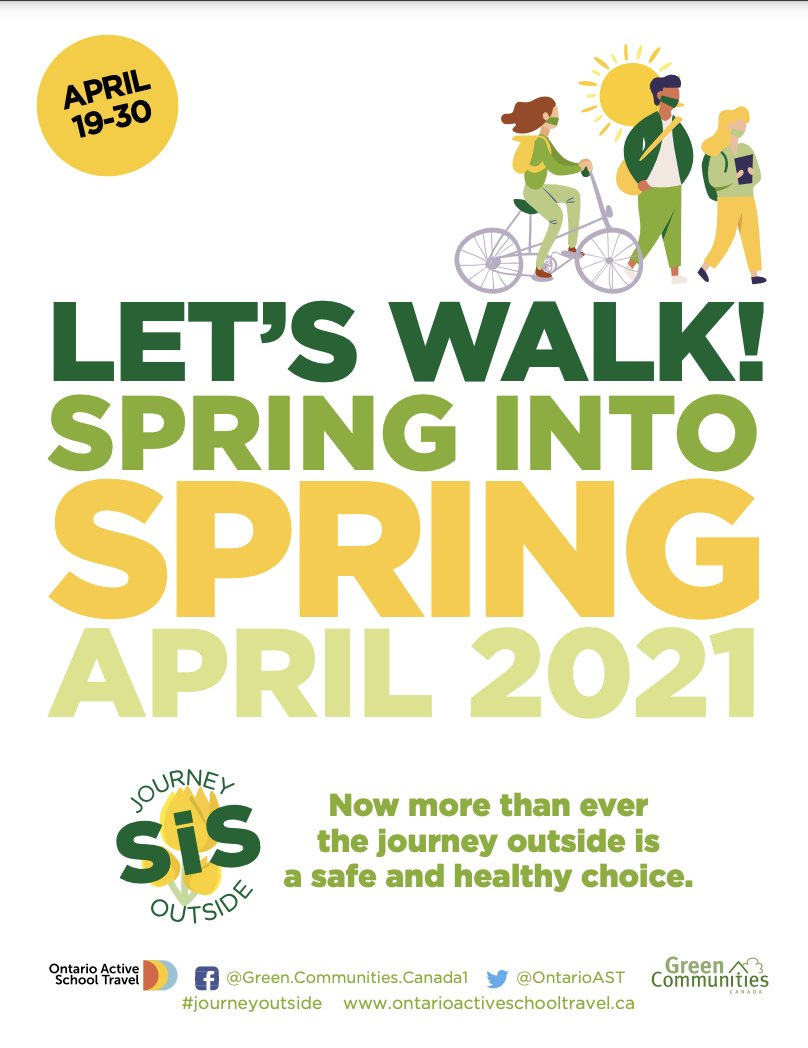 YCDSB's tweet photo. It's almost time to #SpringintoSpring
Springtime is a great time to get active, so let's all walk or bike to school this spring season!
@OntarioAST #SiS2021 #JourneyOutside #Walk2School #Bike2School #ActiveSchoolTravel
@ycdsb_AST https://t.co/0VNQpQZb1i