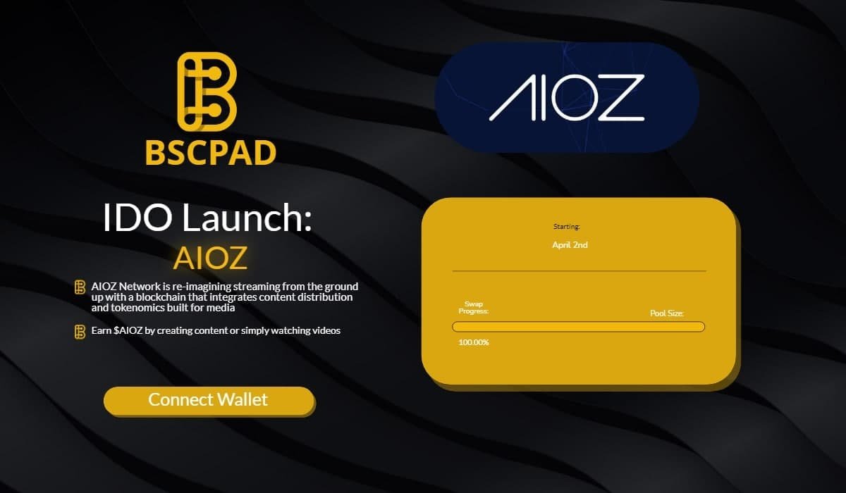 #AIOZ IDO is now open!

🌎 Website: bscpad.com

#BSCPAD #BSC #BNB
