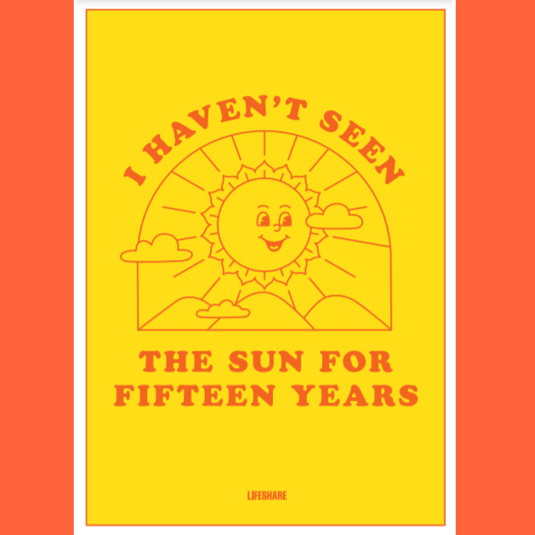LifeshareUK's tweet photo. The team at Lifeshare are big fans of Mikesian Studio. Their new design for #SpringUpNorth lives up to the hype! 'I Haven't Seen the Sun' captures a bit of the feeling we've all had over the past weeks and months, but this sunny design brightens your day whatever the weather! https://t.co/PghLpZlp3l