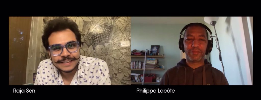 DIFFindia's tweet photo. @RajaSen in a conversation with filmmaker Philippe Lacôte. ‘Night of the Kings’ is streaming on https://t.co/ydH6HZ0sfy from 2–6 April. #DIFFVirtualViewingRoom https://t.co/Gh62yhlcbp