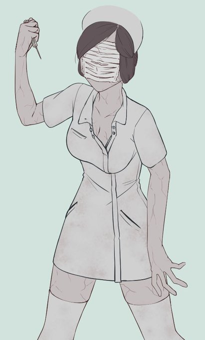 一番人型よりのエネミーデザインラフでけた。サイレントヒルのナースが最強すぎるからやっぱり基本にしちゃうよね…女医型も増やそ… 