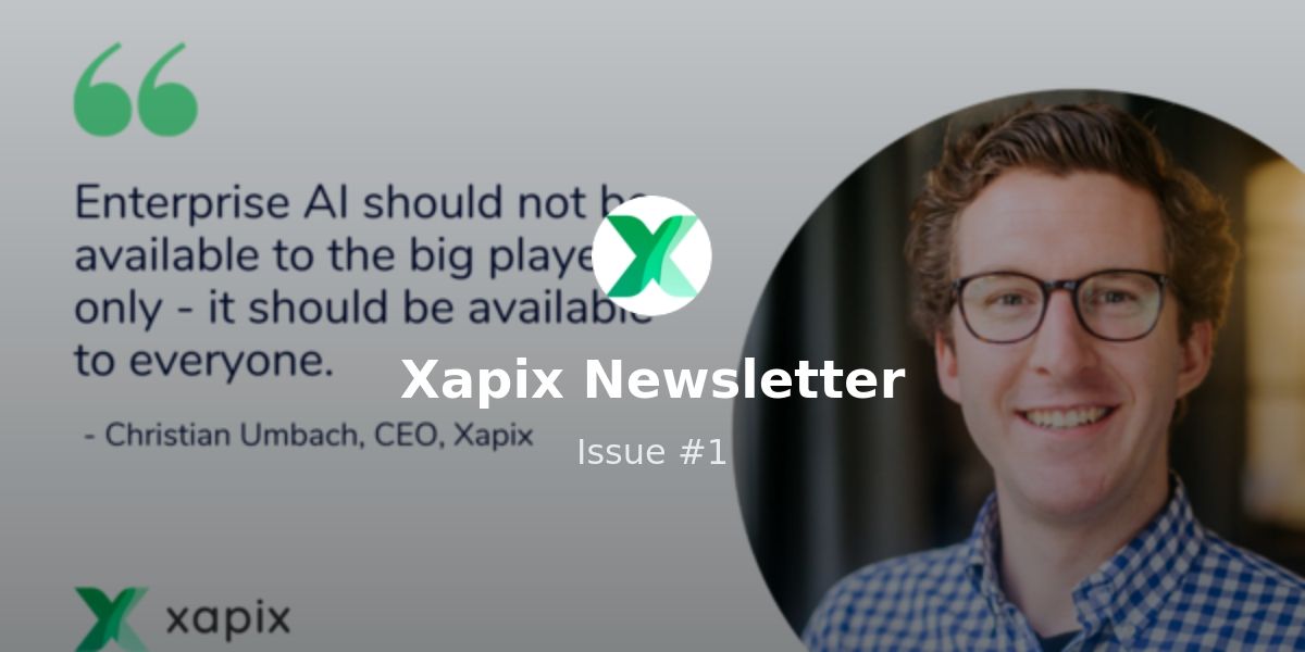 xapix_io's tweet photo. " #EnterpriseAI should not be available to the big players only - it should be available to everyone. "

Read more about this in an interview with our Founder and CEO Christian Umbach in the 1st issue of our monthly #Newsletter 👉 https://t.co/pF7cOtUM8q

Make sure to sign up! 🙌 https://t.co/DwM6j8YRQV